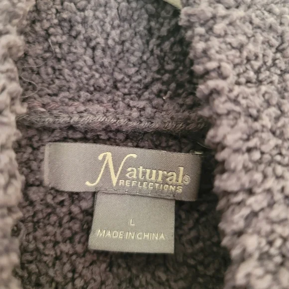 Natural Reflections Jacket Womens L Large Gray Zip Nubby Pockets - Picture 4 of 5